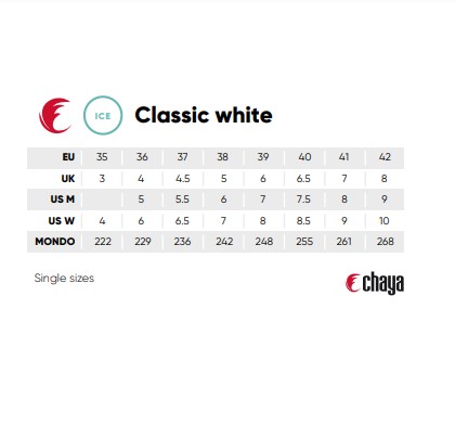 size chart Chaya classic white